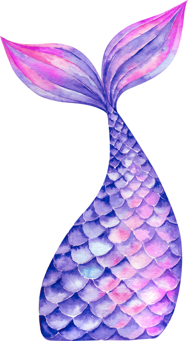 Watercolor mermaid tail